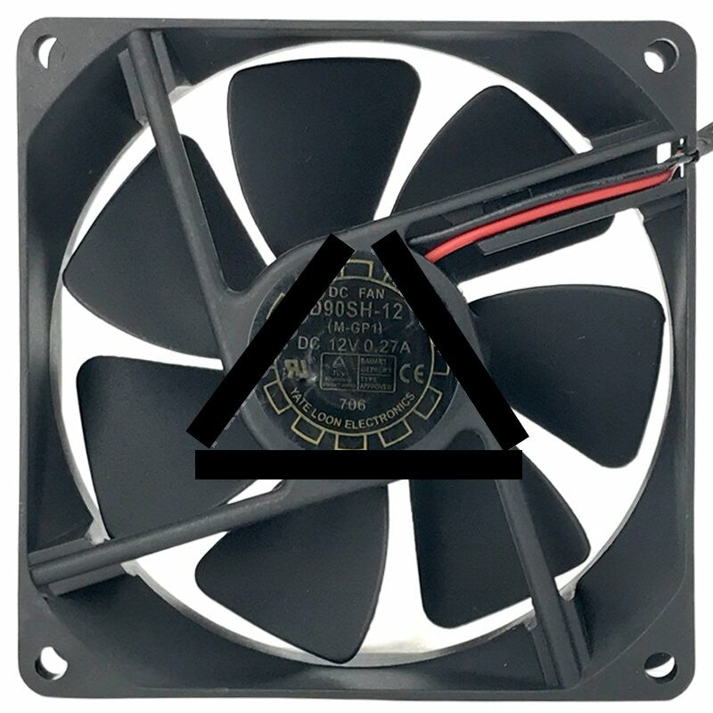 Yate Loon D90SH-12 DC 12V 0.27A 2 Wires 9025 Axial Cooling Fan