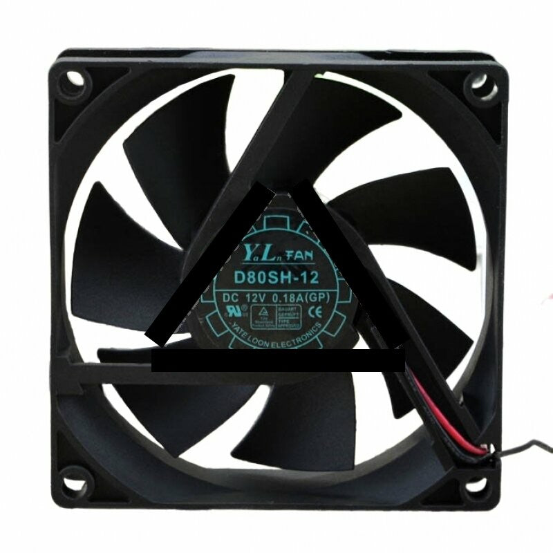 Yate Loon Y.L.FAN D80SH-12 DC 12V 0.18A 2 Wires Axial Cooling Fan