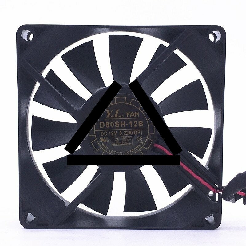 YATE LOON YaLn Fan D80SH-12B DC 12V 0.22A 2 Wires Axial Cooling Fan