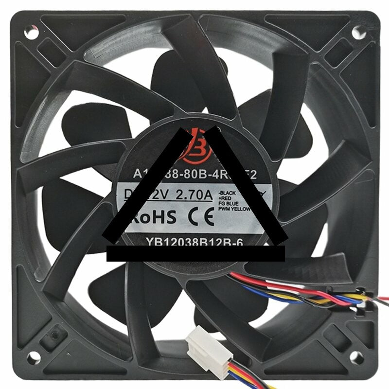 YB A12038-80B-4RP-F2 YB12038B12B-6 DC 12V 2.70A 4 Wires PWM Axial Fan