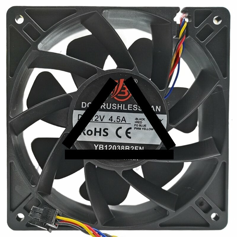 YB YB12038B2FN 12V 4.5A 4 Wires DC Brushless Axial Fan