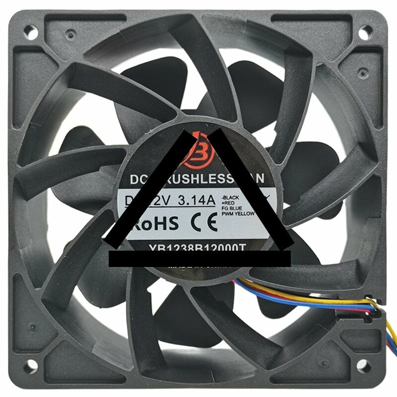 YB YB1238B12000T 12V 3.14A DC Brushless Axial Cooling Fan
