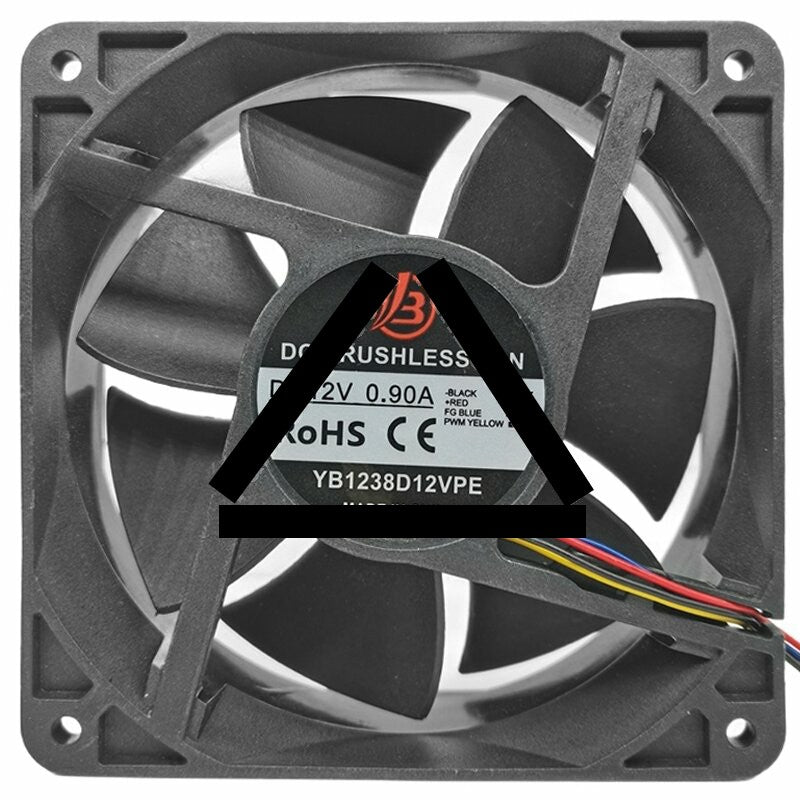 YB YB1238D12VPE DC 12V 0.90A DC Brushless Axial Cooling Fan