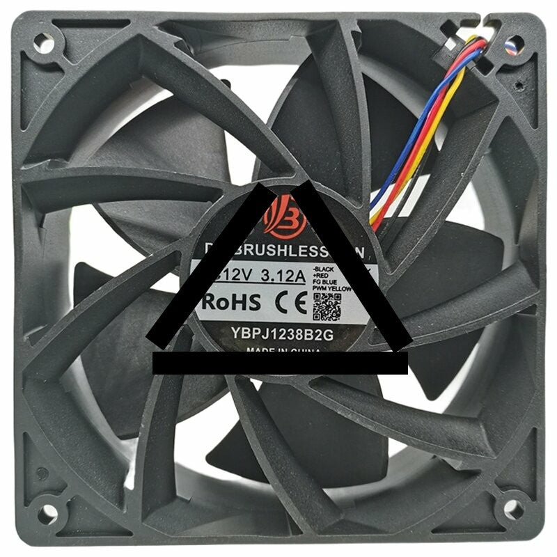 YB YBPJ1238B2G 12V 3.12A 4 Wires 12038 DC Brushless Axial Cooling Fan