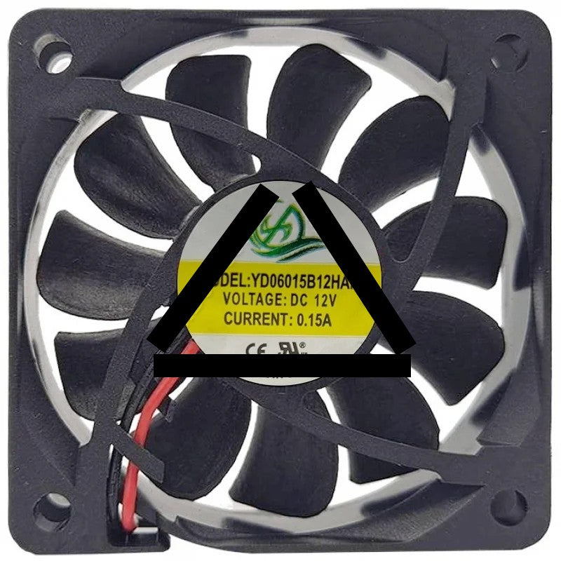 YD YD06015B12HAN DC 12V 0.15A 2 Wires Axial Cooling Fan