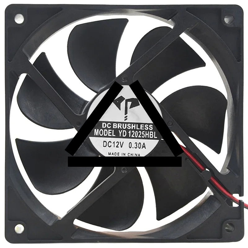 YD YD12025HBL 12V 0.30A 2 Wires DC Brushless Axial Cooling Fan