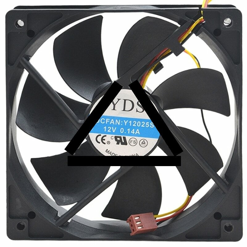 YDS Y12025S DC 12V 0.14A 3 Wires Axial Cooling Fan