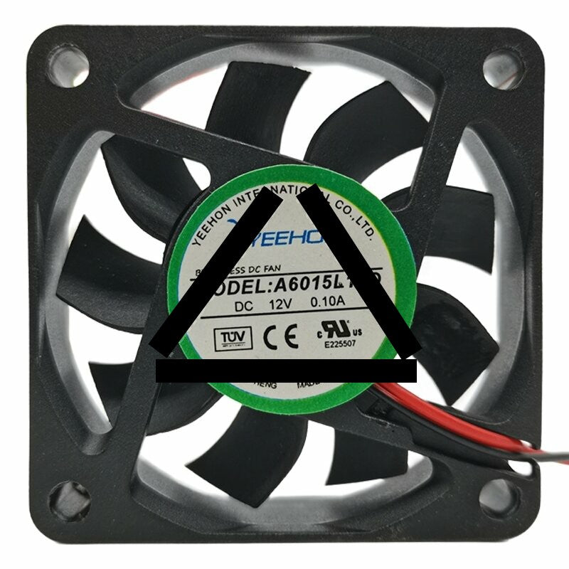 YEEHON A6015L12D DC 12V 0.10A 6015 Brushless Axial Cooling Fan