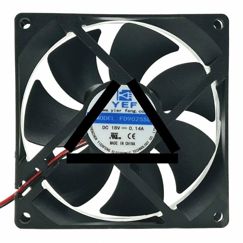 YEF FD9025SL DC 18V 0.14A 2 Wires Axial Cooling Fan