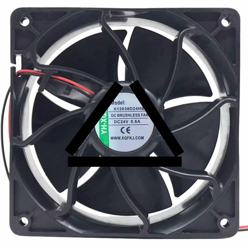 YH-XQF X12038D24HB 24V 0.6A 2 Wires Axial Cooling Fan