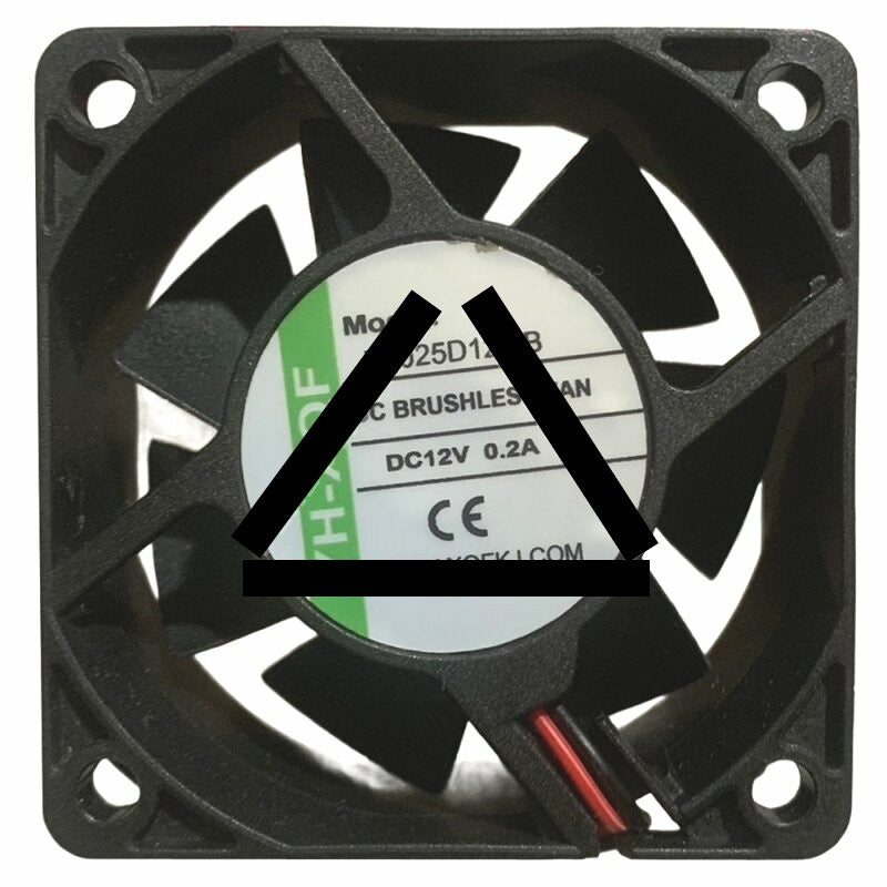 YH-XQF X6025D12MB DC 12V 0.2A 2 Wires Brushless Axial Cooling Fan