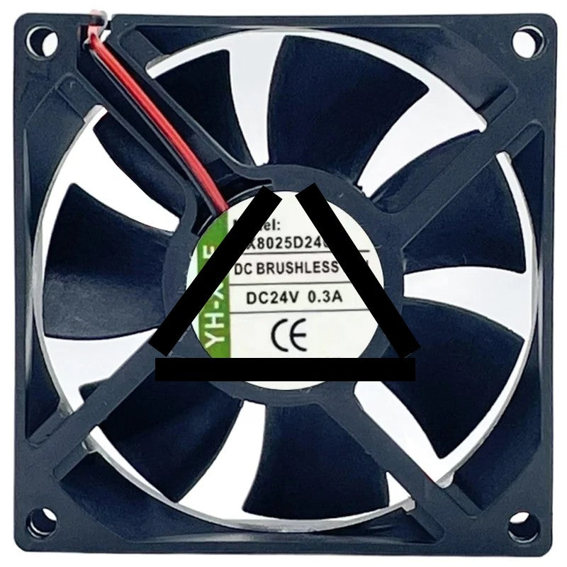 YH-XQF X8025D24UB 24V 0.3A 2 Wires Axial Cooling Fan