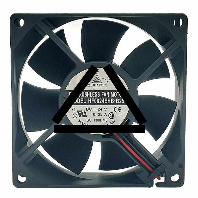 YIHAKBJI HF0824EHB-B25 DC 24V 0.35A 2 Wires Axial Cooling Fan