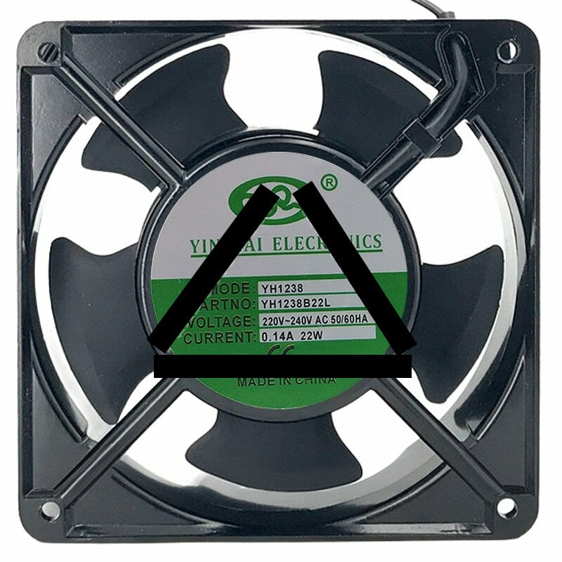 YIN HAI YH1238B22L 220V-240V 0.14A 22W 2 Wires Cooling Fan