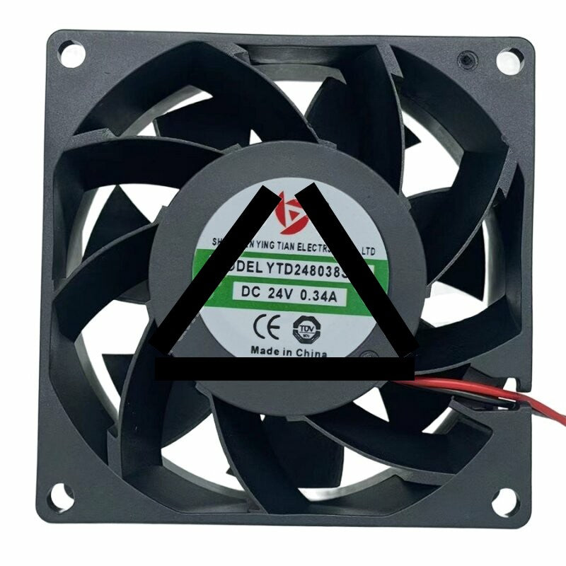 YING TIAN YTD248038S0M DC 24V 0.34A 2 Wires Axial Cooling Fan