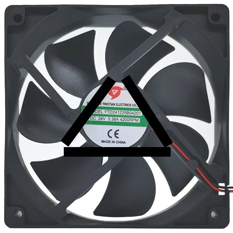 YINGTIAN YTD241225B04201 DC 24V 0.38A 2 Wires 4200RPM Cooling Fan
