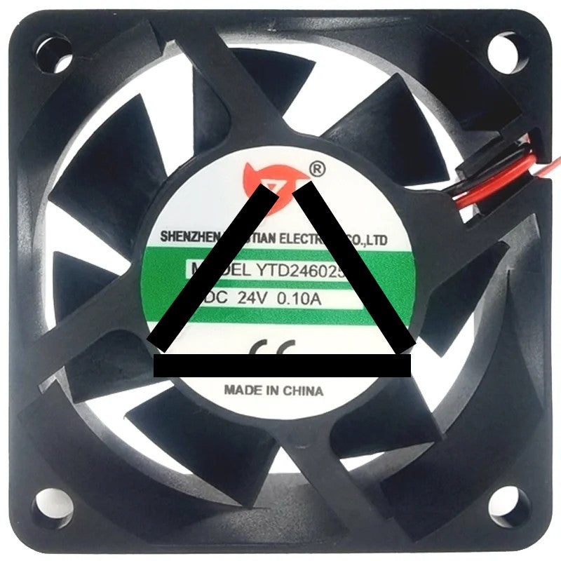 YINGTIAN YTD246025B DC 24V 0.10A 2 Wires Axial Cooling Fan