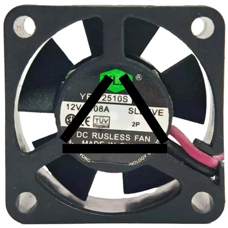 YLX YF-2510S 12V 0.08A 2 Wires Axial Cooling Fan