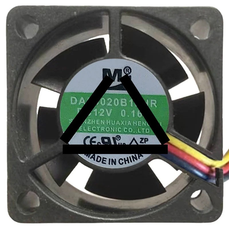 YM DA04020B12HR DC 12V 0.16A 3 Wires Axial Cooling Fan