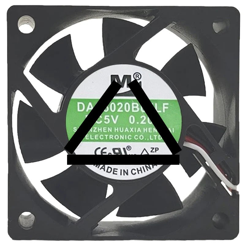 YM DA06020B05LF DC 5V 0.20A 3 Wires Axial Cooling Fan