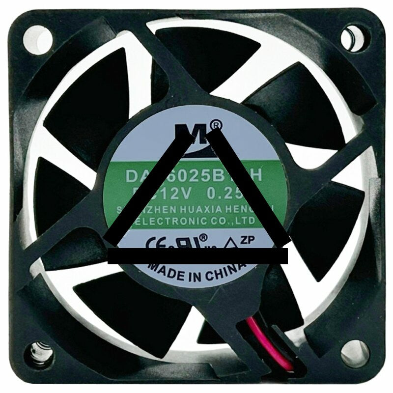 YM DA06025B12H 12V 0.25A 2 Wires Axial Cooling Fan