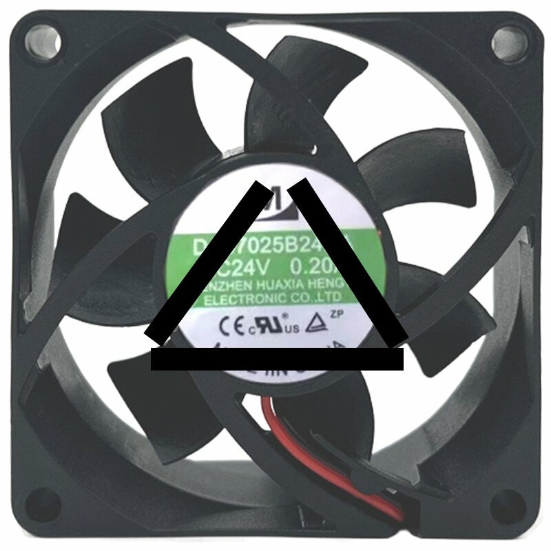 YM DA07025B24UA DC 24V 0.20A 2 Wires Axial Cooling Fan