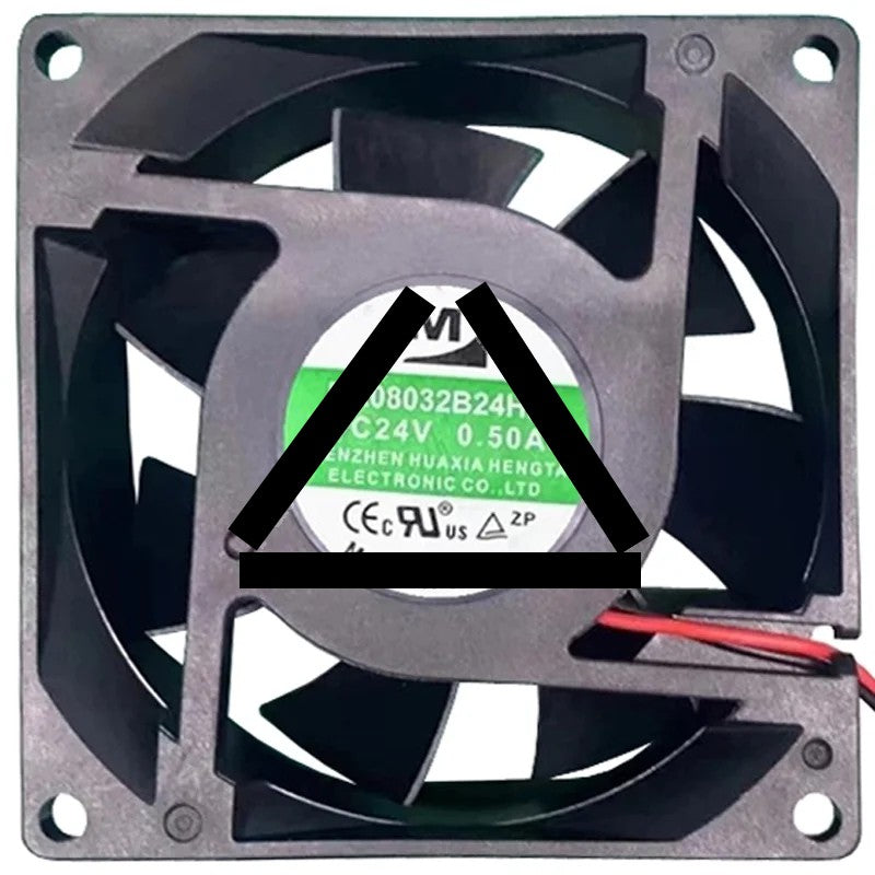 YM DA08032B24HA 24V 0.50A 2 Wires Axial Cooling Fan