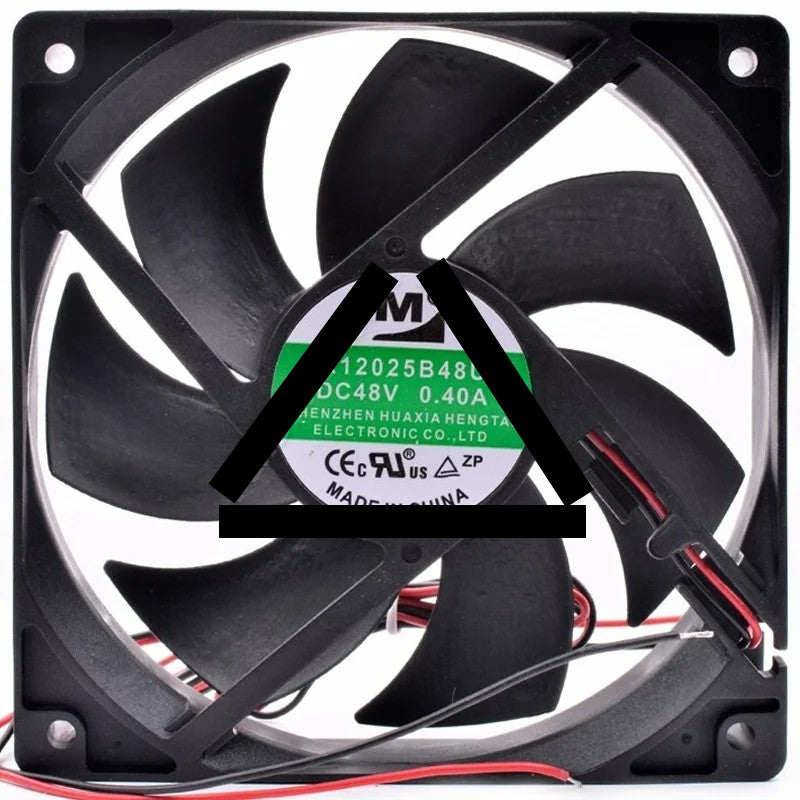 YM DA12025B48UA DC 48V 0.40A 2 Wires Axial Cooling Fan