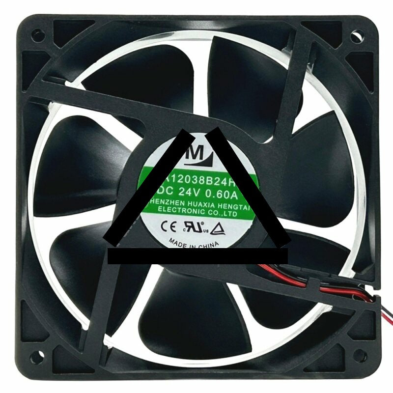 YM DA12038B24HA DC 24V 0.60A 2 Wires 12038 Axial Cooling Fan