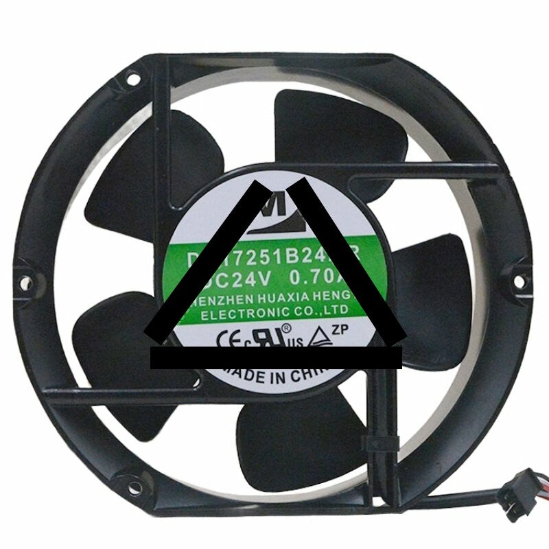 YM DA17251B24MR DC 24V 0.70A 2 Wires 17251 Axial Cooling Fan