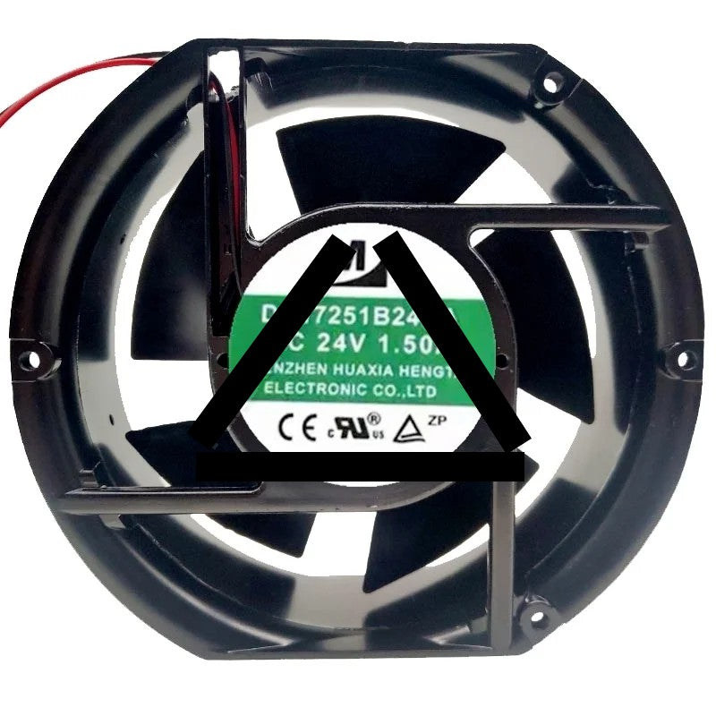 YM DA17251B24UA DC 24V 1.50A 2 Wires Axial Cooling Fan