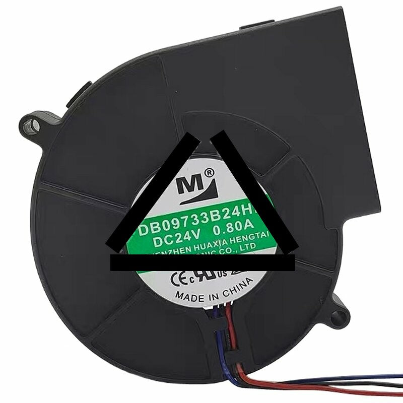 YM DB09733B24HP DC 24V 0.80A 3 Wires Blower Cooling Fan