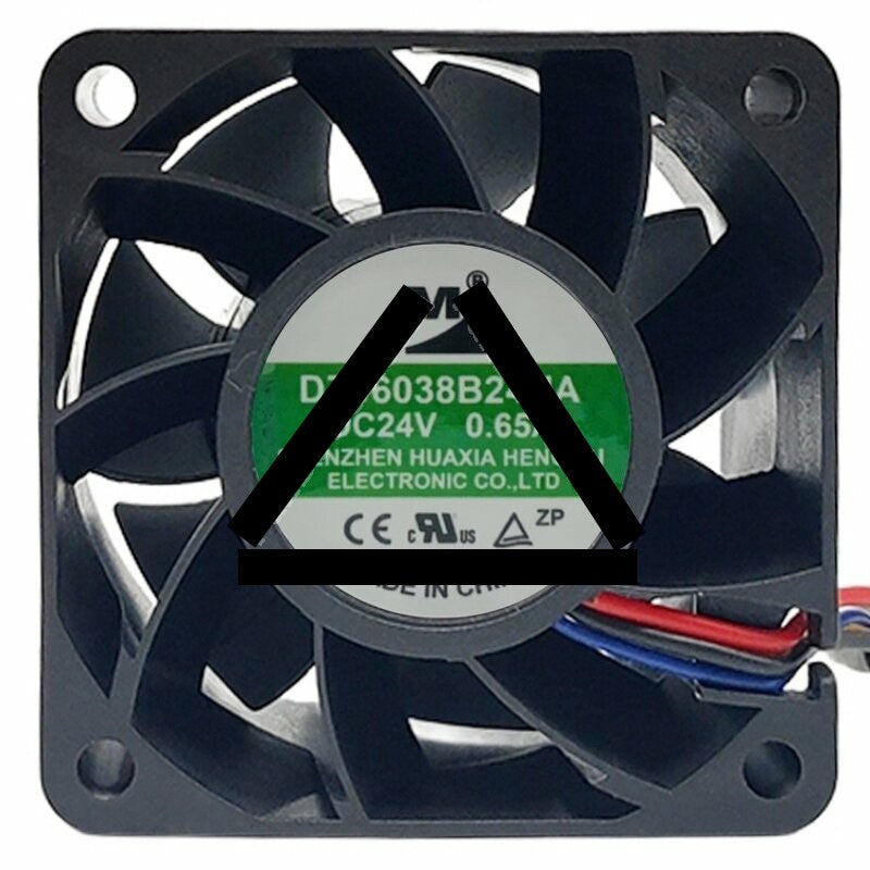 YM DZ06038B24UA DC 24V 0.65A 2 Wires Axial Cooling Fan
