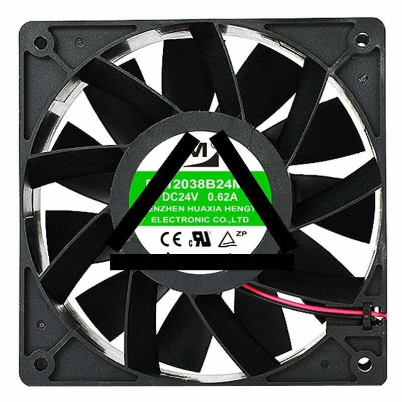 YM DZ12038B24MA DC 24V 0.62A 2 Wires Axial Cooling Fan