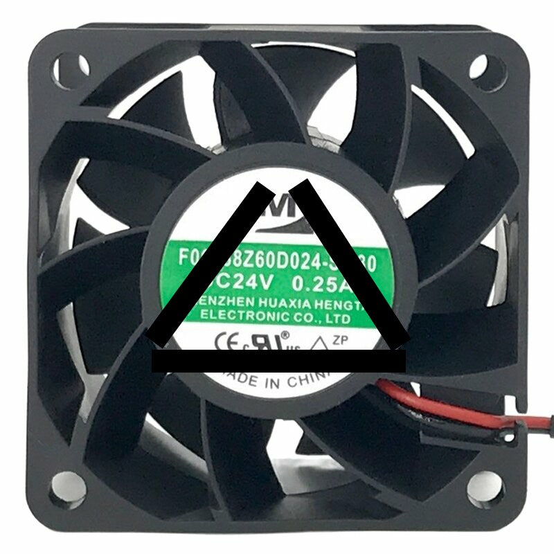 YM F06038Z60D024-SM80 DC 24V 0.25A 2 Wires Axial Cooling Fan