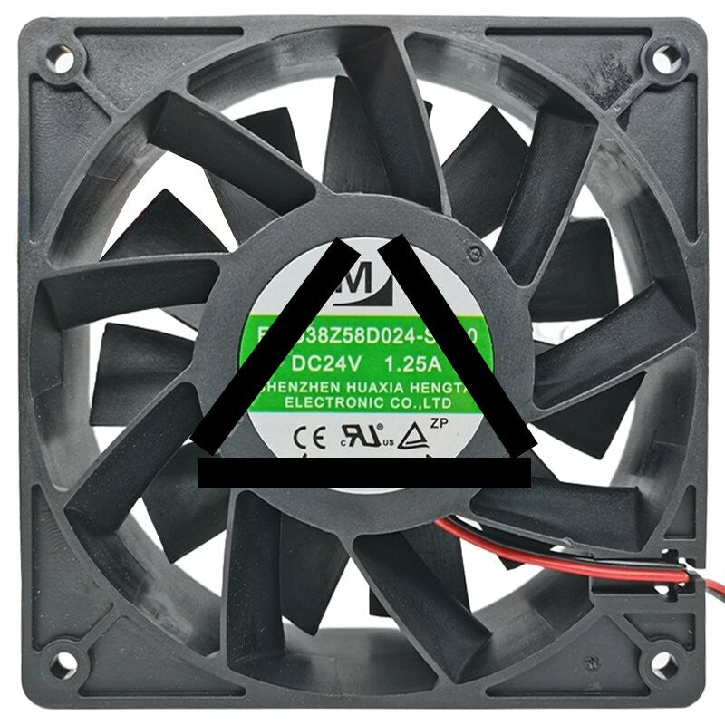 YM F12038Z58D024-SM60 DC 24V 1.25A 2 Wires Axial Cooling Fan