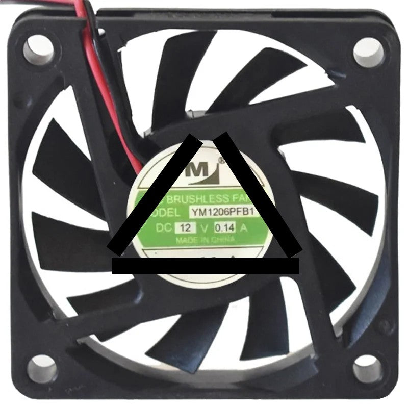 YM YM1206PFB1 12V 0.14A 2 Wires Axial Cooling Fan