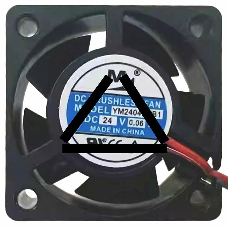 YM YM2404PKB1 DC 24V 0.06A 2 Wires Brushless Axial Cooling Fan