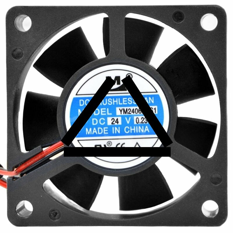 YM YM2406PKS1 DC 24V 0.23A 2 Wires Brushless Axial Cooling Fan