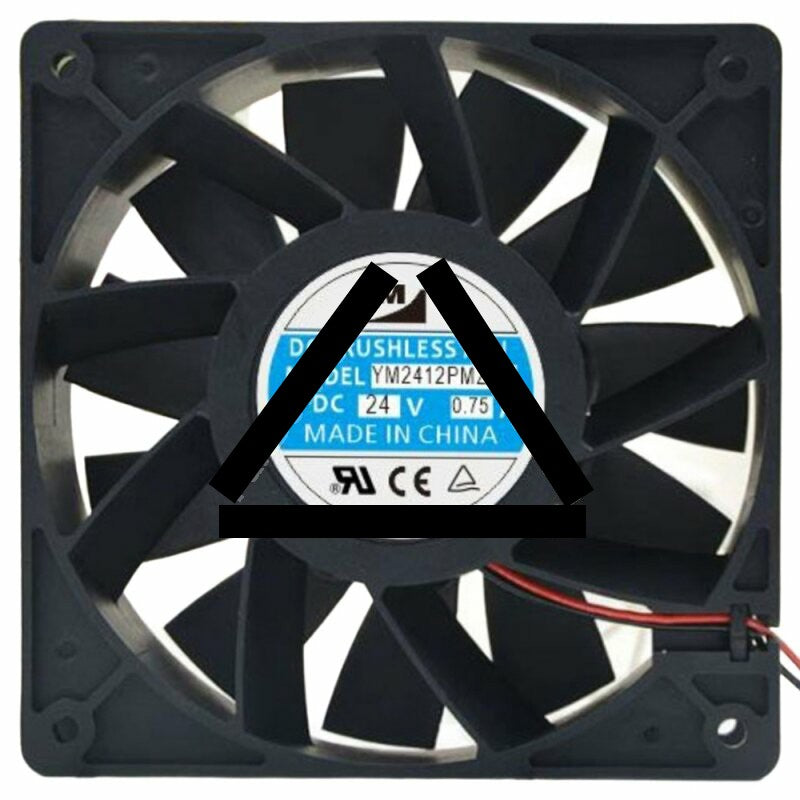 YM YM2412PMZB1 24V 0.75A 2 Wires DC Brushless Axial Cooling Fan
