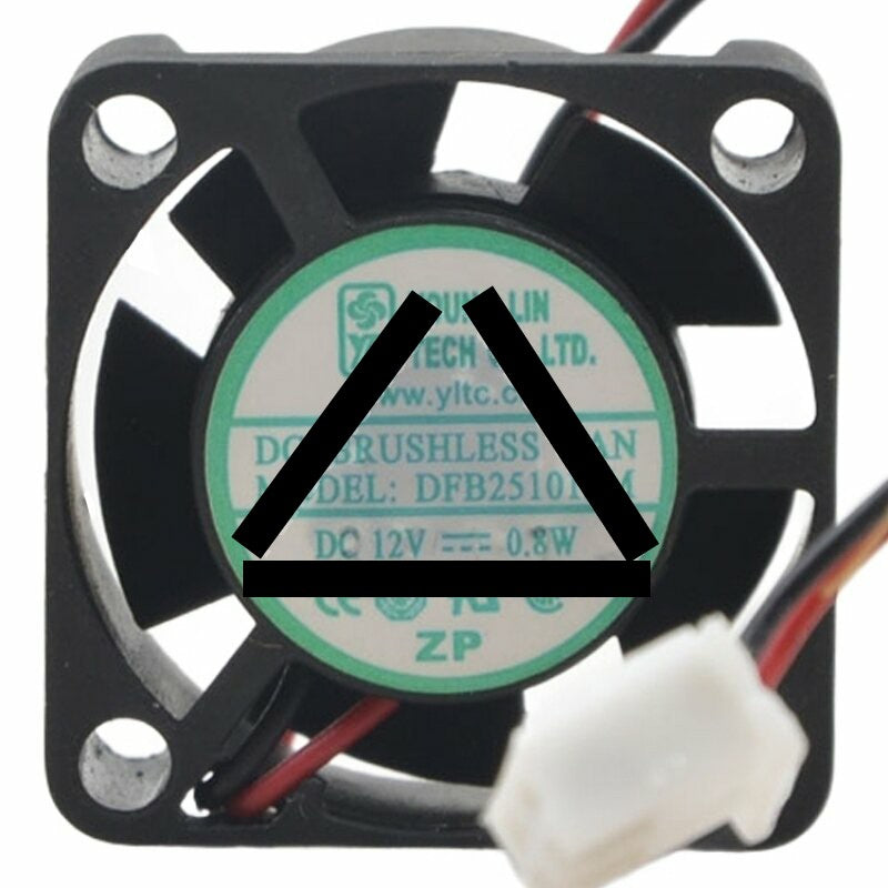 YOUNG LIN DFB251012M DC 12V 0.8W 2 Wires Brushless Axial Cooling Fan