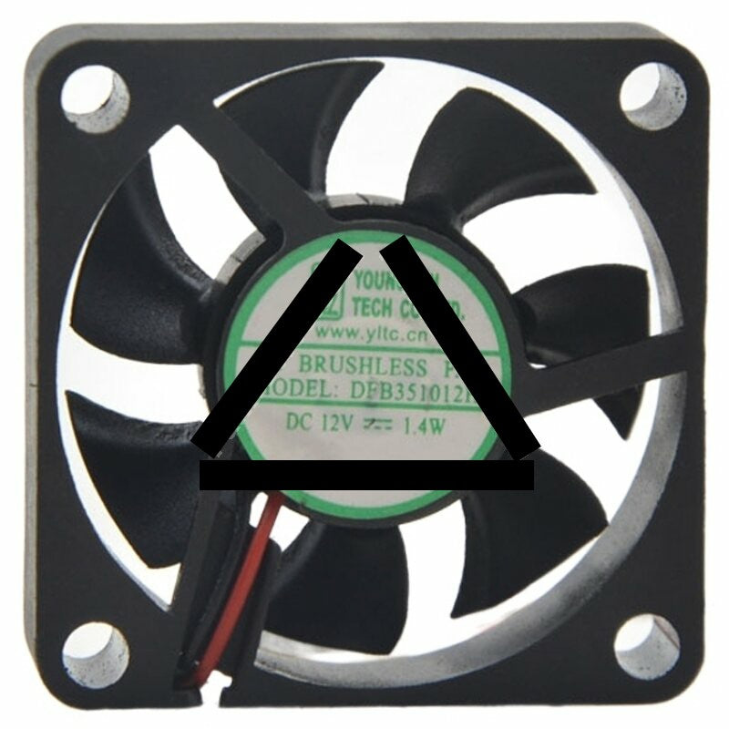 YOUNG LIN DFB351012H DC 12V 1.4W 2 Wires Brushless Axial Cooling Fan