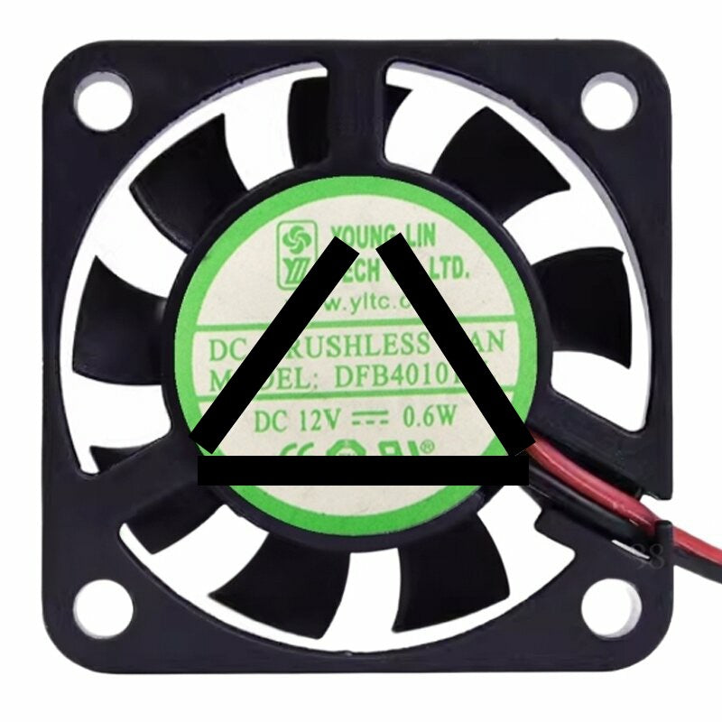 YOUNG LIN DFB401012L 12V 0.6W 4010 DC Brushless Axial Cooling Fan