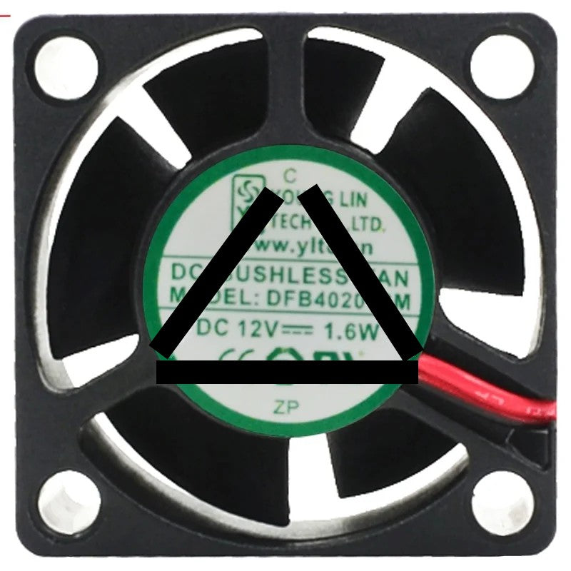 YOUNG LIN DFB402012M 12V 1.6W 2 Wires Axial Cooling Fan