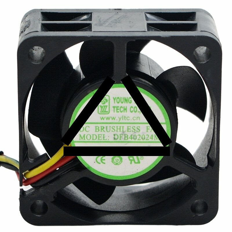 YOUNG LIN DFB402024M DC 24V 1.9W 3 Wires Brushless Axial Cooling Fan