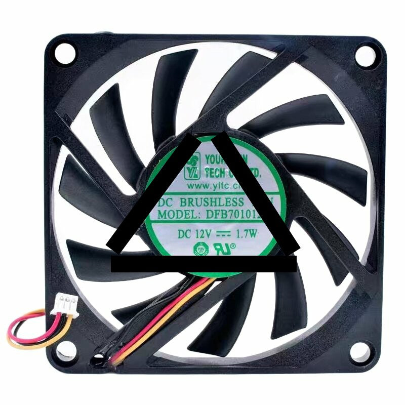 Young Lin DFB701012M DC 12V 1.7W 7010 Axial Brushless Cooling Fan