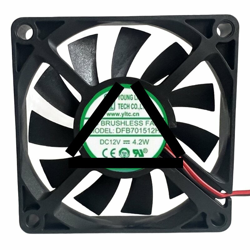 YOUNG LIN DFB701512H DC 12V 4.2W 7015 Axial Brushless Cooling Fan
