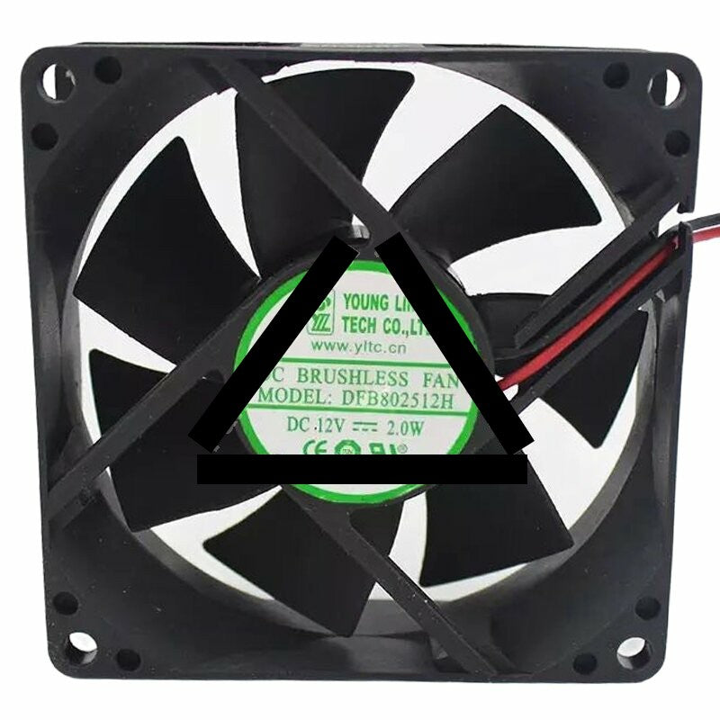 YOUNG LIN DFB802512H DC 12V 2.0W 8025 Brushless Axial Cooling Fan
