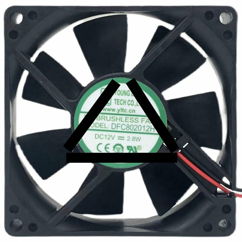 YOUNG LIN DFC802012H DC 12V 2.8W 2 Wires / 3 Wires Axial Cooling Fan