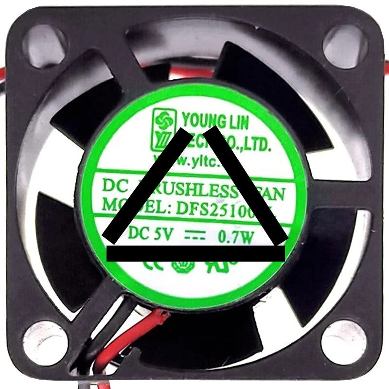 YOUNG LIN DFS251005L 5V 0.7W DC Brushless 2 Wires Axial Cooling Fan